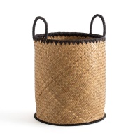 Корзина Высокая из плетеных листьев пальмы Jak единый размер бежевый LA REDOUTE INTERIEURS  фото, kupilegko.ru